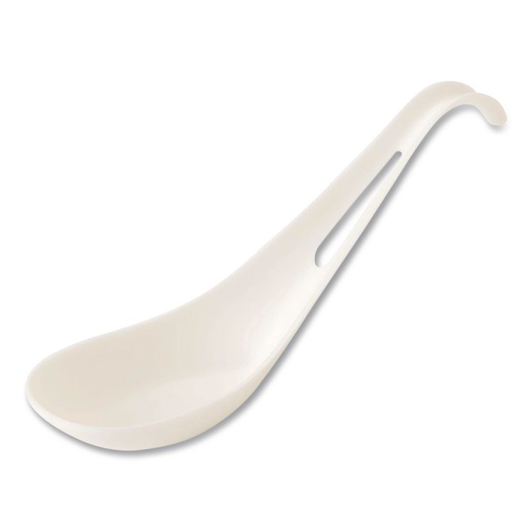 TPLA Bulk Cutlery, Asian Soup Spoon, Plastic, Light Beige, 500/Carton