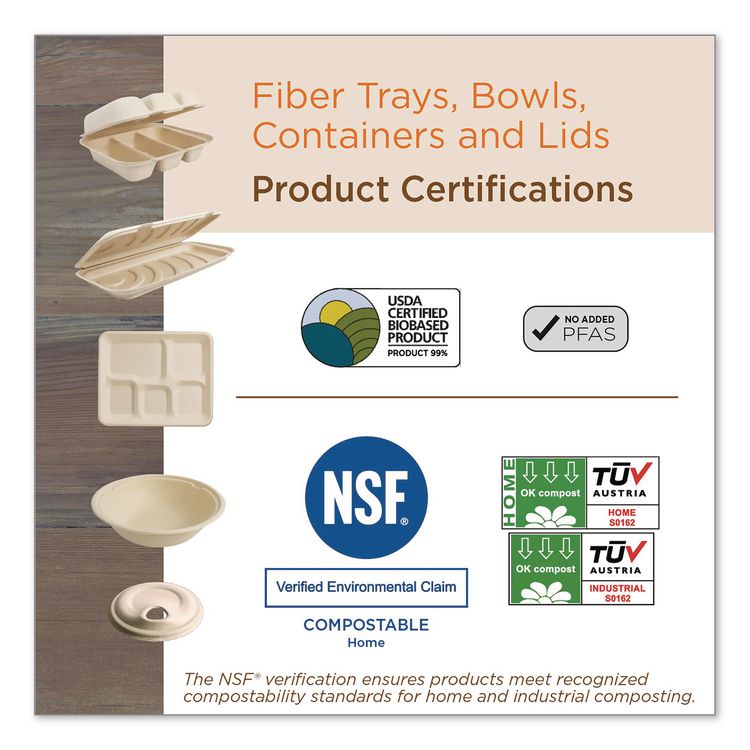 Fiber Meat and Produce Trays, 4.8 x 8.3 x 0.7, Natural, Paper, 500/Carton