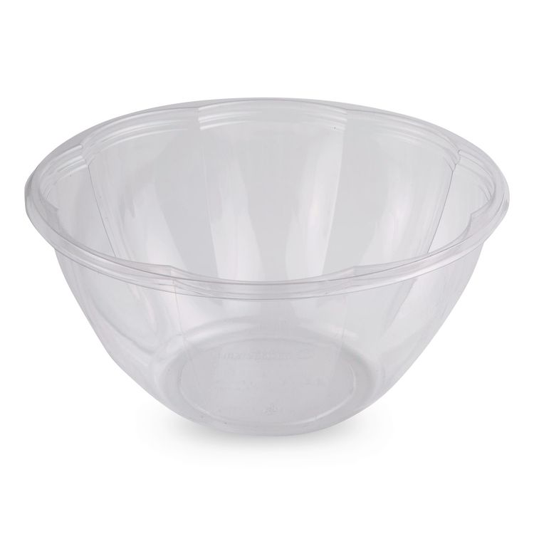 PLA Salad Bowls, 32 oz, 6.7" dia x 3.3" h, Clear, Plastic, 600/Carton