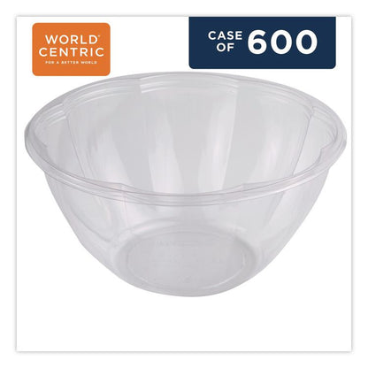 PLA Salad Bowls, 32 oz, 6.7" dia x 3.3" h, Clear, Plastic, 600/Carton