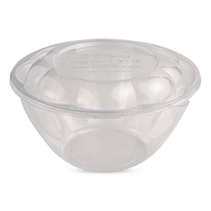 PLA Salad Bowl Lids, 6.8" dia x 0.8" h, Clear, Plastic, 600/Carton