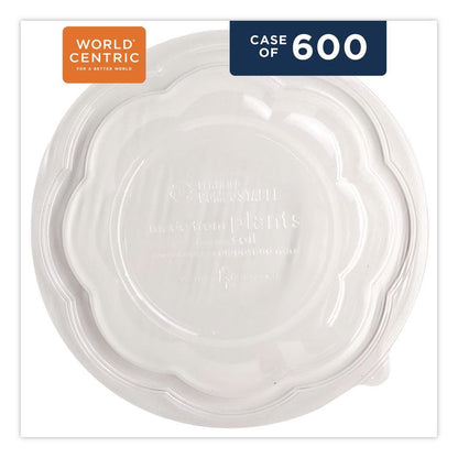 PLA Salad Bowl Lids, 6.8" dia x 0.8" h, Clear, Plastic, 600/Carton