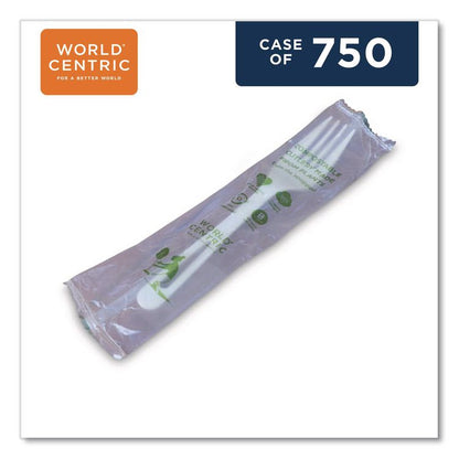 TPLA Wrapped Cutlery, Fork, Plastic, Light Beige 750/Carton