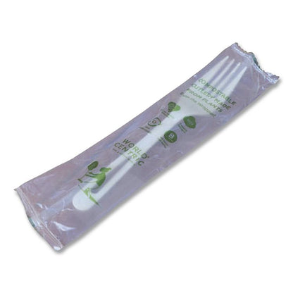 TPLA Wrapped Cutlery, Fork, Plastic, Light Beige 750/Carton