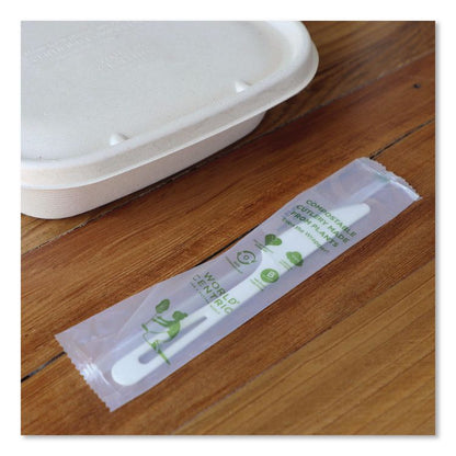 TPLA Wrapped Cutlery, Knife, Plastic, Light Beige, 750/Carton