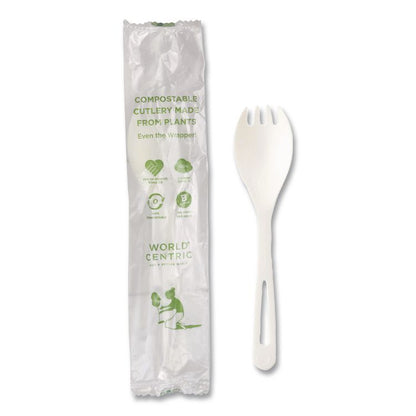 TPLA Wrapped Cutlery, Spork, Plastic, Light Beige, 750/Carton