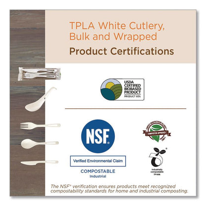 TPLA Wrapped Cutlery, Soup Spoon, Plastic, Light Beige, 750/Carton