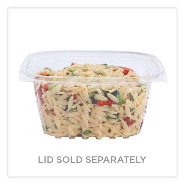 PLA Rectangular Deli Containers, 16 oz, 4.8 x 5.9 x 2.8, Clear, Plastic, 900/Carton
