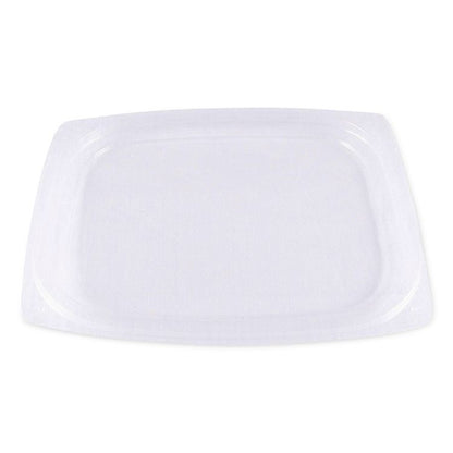 PLA Rectangular Deli Container Lids, 4.8 x 5.9 x 0.3, Clear, Plastic, 900/Carton