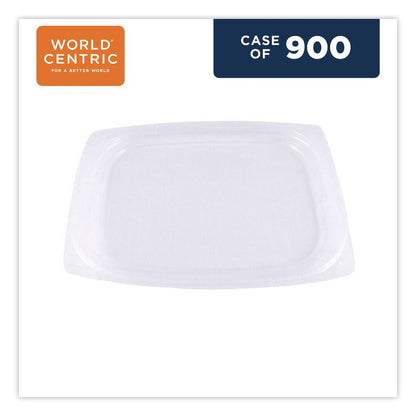 PLA Rectangular Deli Container Lids, 4.8 x 5.9 x 0.3, Clear, Plastic, 900/Carton