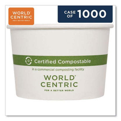 Paper Bowls, 8 oz, 3.5" Diameter x 2.3" h, White, 1,000/Carton