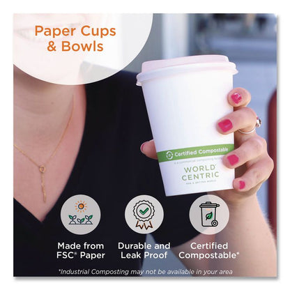 Paper Bowls, 8 oz, 3.5" Diameter x 2.3" h, White, 1,000/Carton