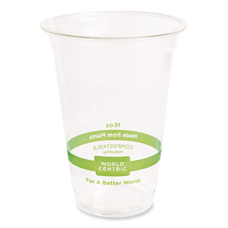PLA Clear Cold Cups, 16 oz, Plastic, Clear, 1,000/Carton