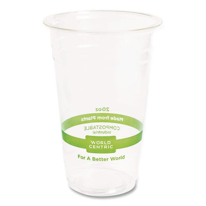 PLA Clear Cold Cups, 20 oz, Plastic, Clear, 1,000/Carton
