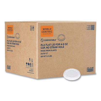 PLA Lids for Fiber Cups, 3.1" Diameter x 0.4" h, Clear, Plastic, 1,000/Carton