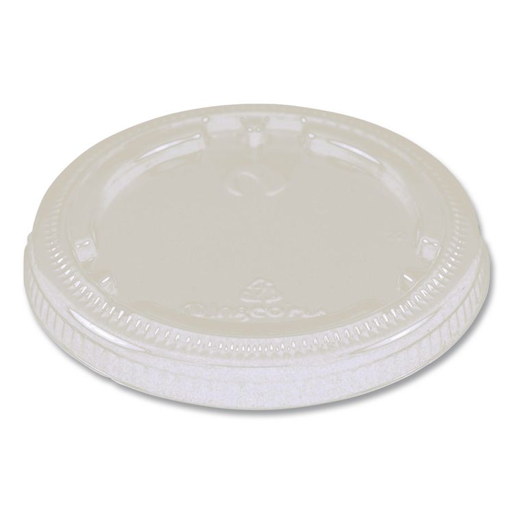 PLA Lids for Fiber Cups, 3.1" Diameter x 0.4" h, Clear, Plastic, 1,000/Carton
