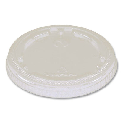 PLA Lids for Fiber Cups, 3.1" Diameter x 0.4" h, Clear, Plastic, 1,000/Carton