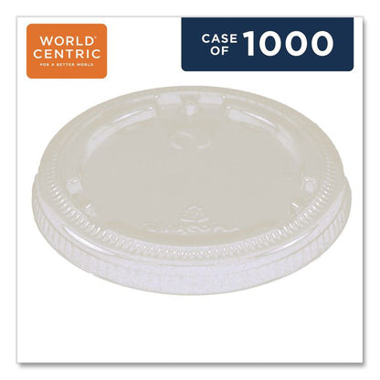 PLA Lids for Fiber Cups, 3.1" Diameter x 0.4" h, Clear, Plastic, 1,000/Carton