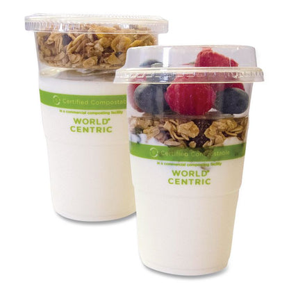 PLA Lids for Fiber Cups, 3.1" Diameter x 0.4" h, Clear, Plastic, 1,000/Carton