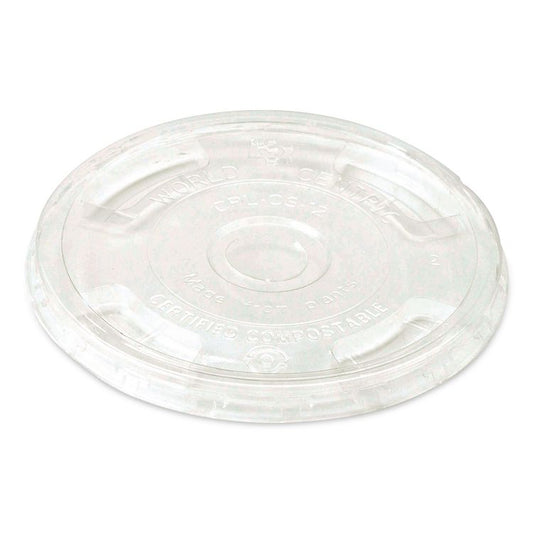 PLA Clear Cold Cup Lids, Flat Lid, Fits 9 oz to 24 oz Cold Cups, Plastic, Clear, 1,000/Carton
