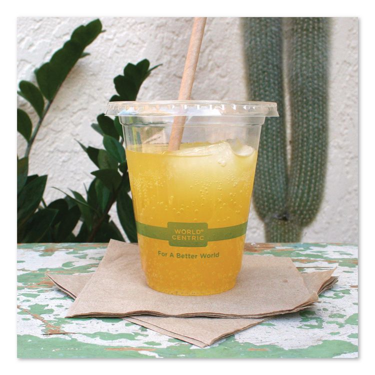 PLA Clear Cold Cup Lids, Flat Lid, Fits 9 oz to 24 oz Cold Cups, Plastic, Clear, 1,000/Carton