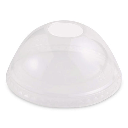 PLA Clear Cold Cup Lids, Dome Lid, Fits 9 oz to 24 oz Cold Cups, Plastic, Clear, 1,000/Carton