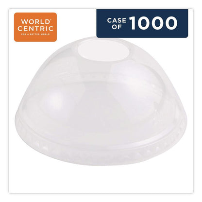 PLA Clear Cold Cup Lids, Dome Lid, Fits 9 oz to 24 oz Cold Cups, Plastic, Clear, 1,000/Carton