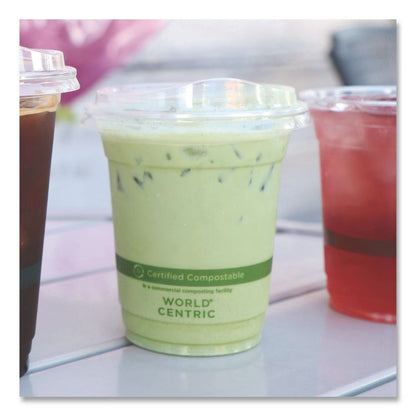 PLA Clear Cold Cup Lids, Fits 9 oz to 24 oz Cold Cups, Plastic, Clear, 1,000/Carton
