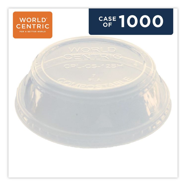PLA Clear Cold Cup Lids, Dome Lid, Fits 9 oz to 24 oz Parfait Cups, Plastic, Clear, 1,000/Carton