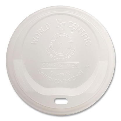 PLA Lids for Hot Cups, Fits 10 oz to 20 oz Hot Cups, Plastic, White, 1,000/Carton