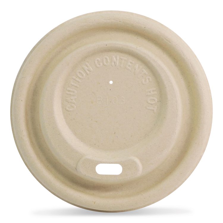 Fiber Lids for Cups, Fits 10 to 20 oz Hot Cups, Natural, 1,000/Carton