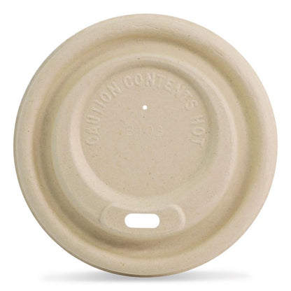 Fiber Lids for Cups, Fits 10 to 20 oz Hot Cups, Natural, 1,000/Carton