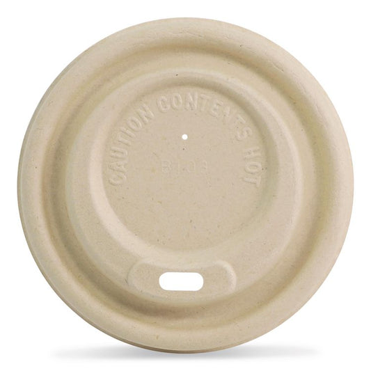 Fiber Lids for Cups, Fits 10 to 20 oz Hot Cups, Natural, 1,000/Carton