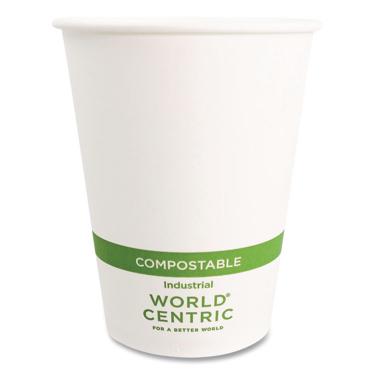 Paper Hot Cups, 12 oz, White, 1,000/Carton