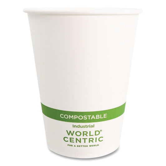 Paper Hot Cups, 12 oz, White, 1,000/Carton