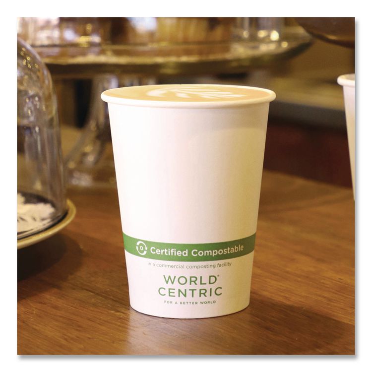 Paper Hot Cups, 12 oz, White, 1,000/Carton