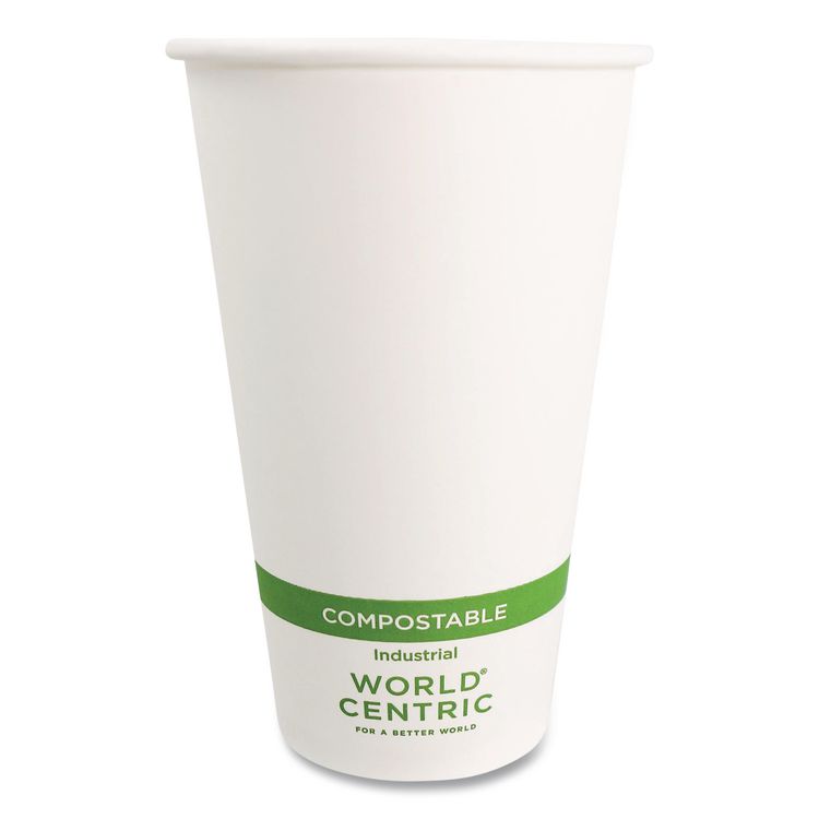 Paper Hot Cups, 16 oz, White, 1,000/Carton