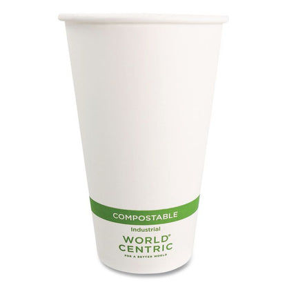 Paper Hot Cups, 16 oz, White, 1,000/Carton