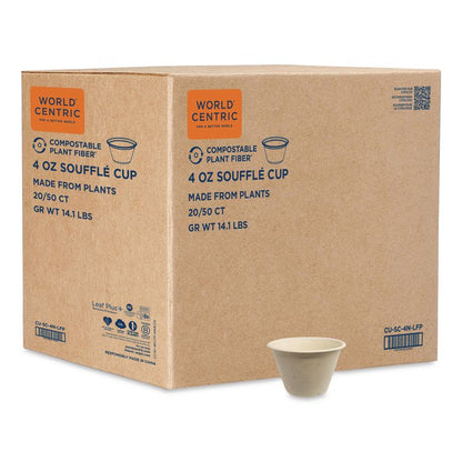 Fiber Portion/Souffle Cups, 4 oz, Natural, 1,000/Carton