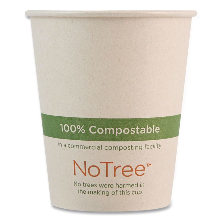 NoTree Paper Hot Cups, 6 oz, Natural, 1,000/Carton