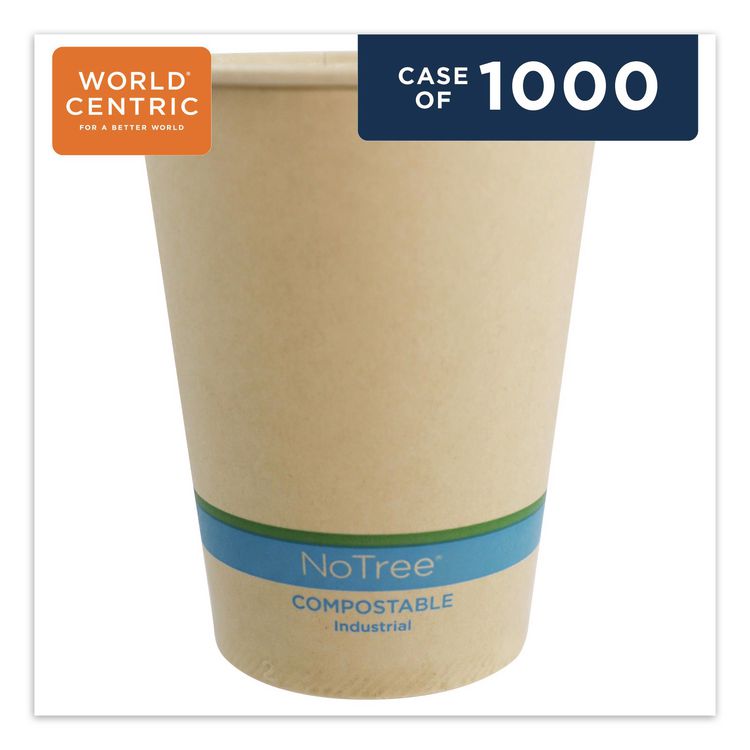 NoTree Paper Cold Cups, 12 oz, Natural, 1,000/Carton
