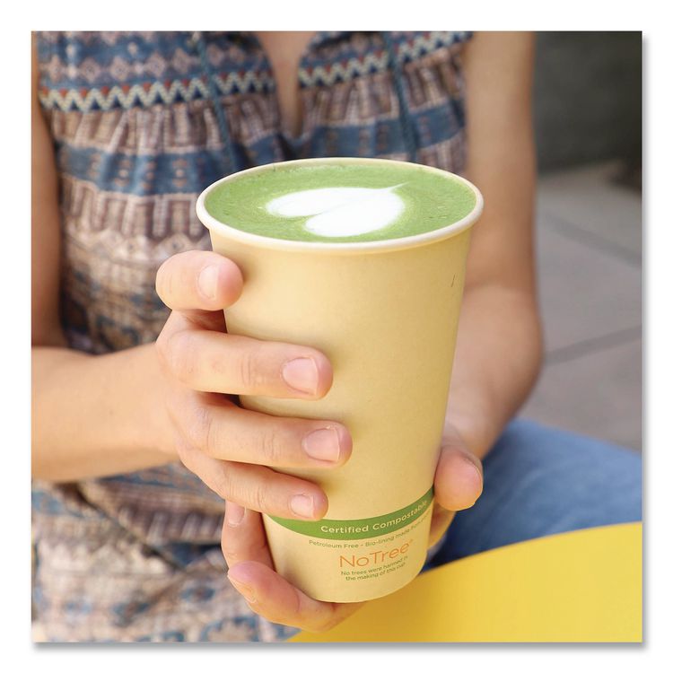 NoTree Paper Hot Cups, 16 oz, Natural, 1,000/Carton