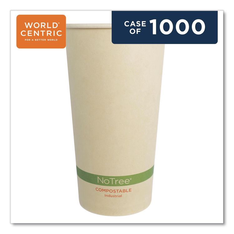 NoTree Paper Hot Cups, 20 oz, Natural, 1,000/Carton