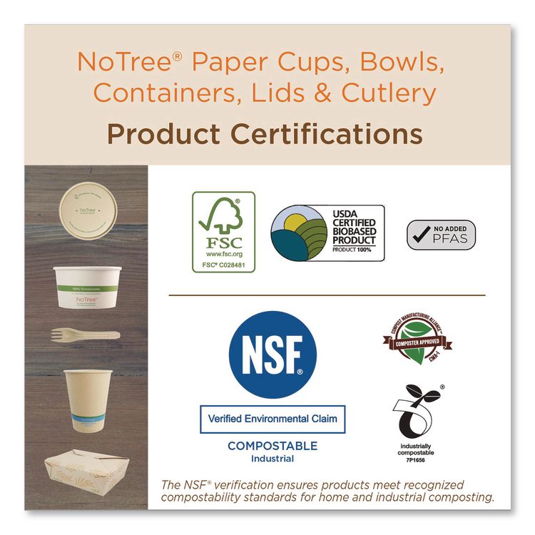 NoTree Cutlery, Light Mediumweight, Fork, Paper, Natural, 1,000/Carton