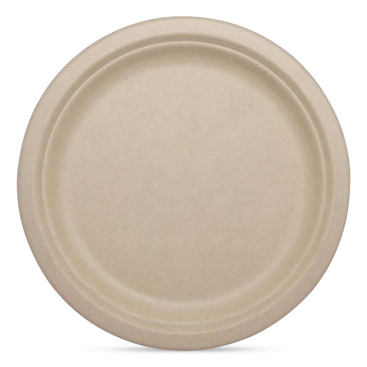 Fiber Plates, Paper, 9.1" dia, Natural, 1,000/Carton