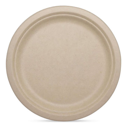 Fiber Plates, Paper, 9.1" dia, Natural, 1,000/Carton