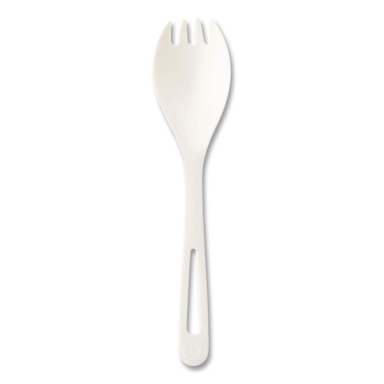TPLA Bulk Cutlery, Spork, Plastic, Light Beige, 1,000/Carton