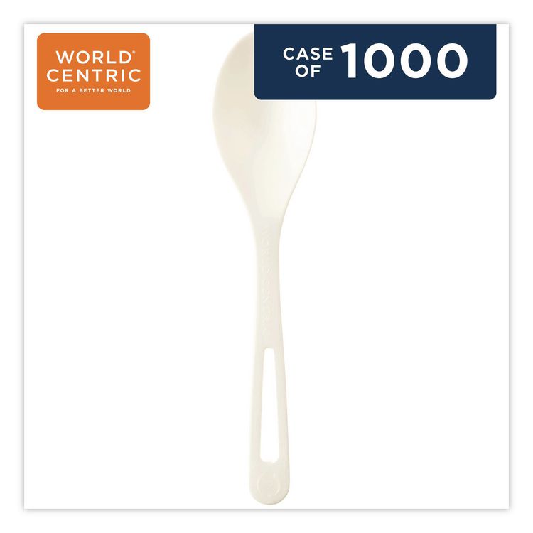 TPLA Bulk Cutlery, Spoon, Plastic, Light Beige, 1,000/Carton