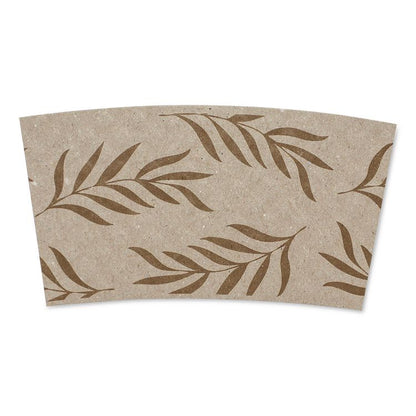 Hot Cup Sleeves, Fits 10, 12, 16, 20 oz Cups, Natural, 1,000/Carton