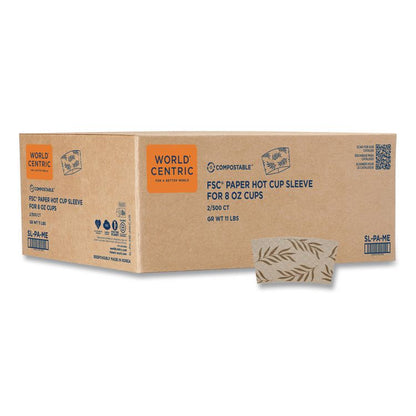 Hot Cup Sleeves, Fits 8 oz Cups, Natural, 1,000/Carton